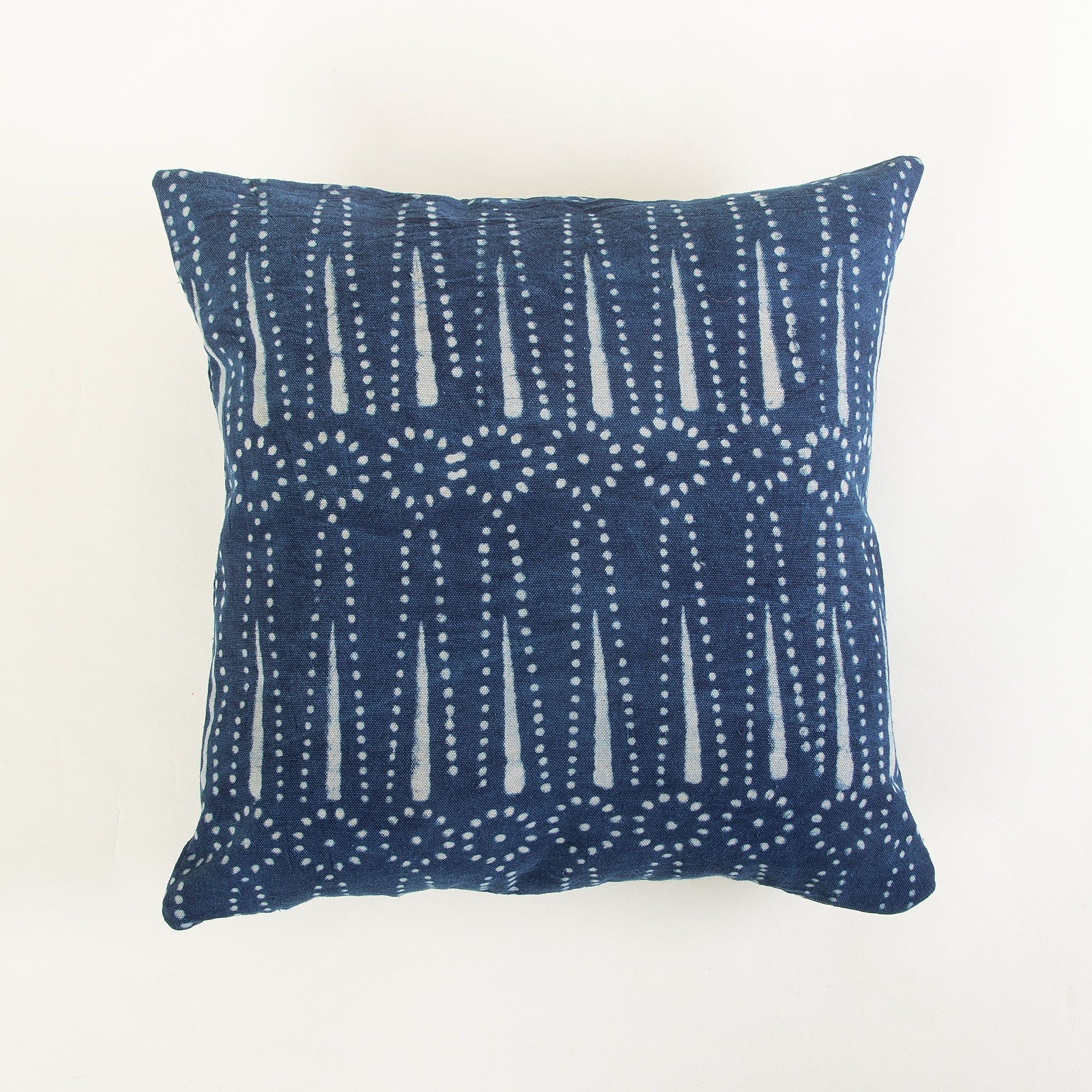 Indigo Hand Block Soft Cotton Canvas Cushion Cover For Living